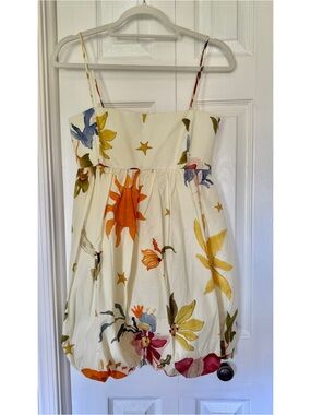 Zara Voluminous Printed Bubble Dress Cream Minidress with Novelty Animal Pattern